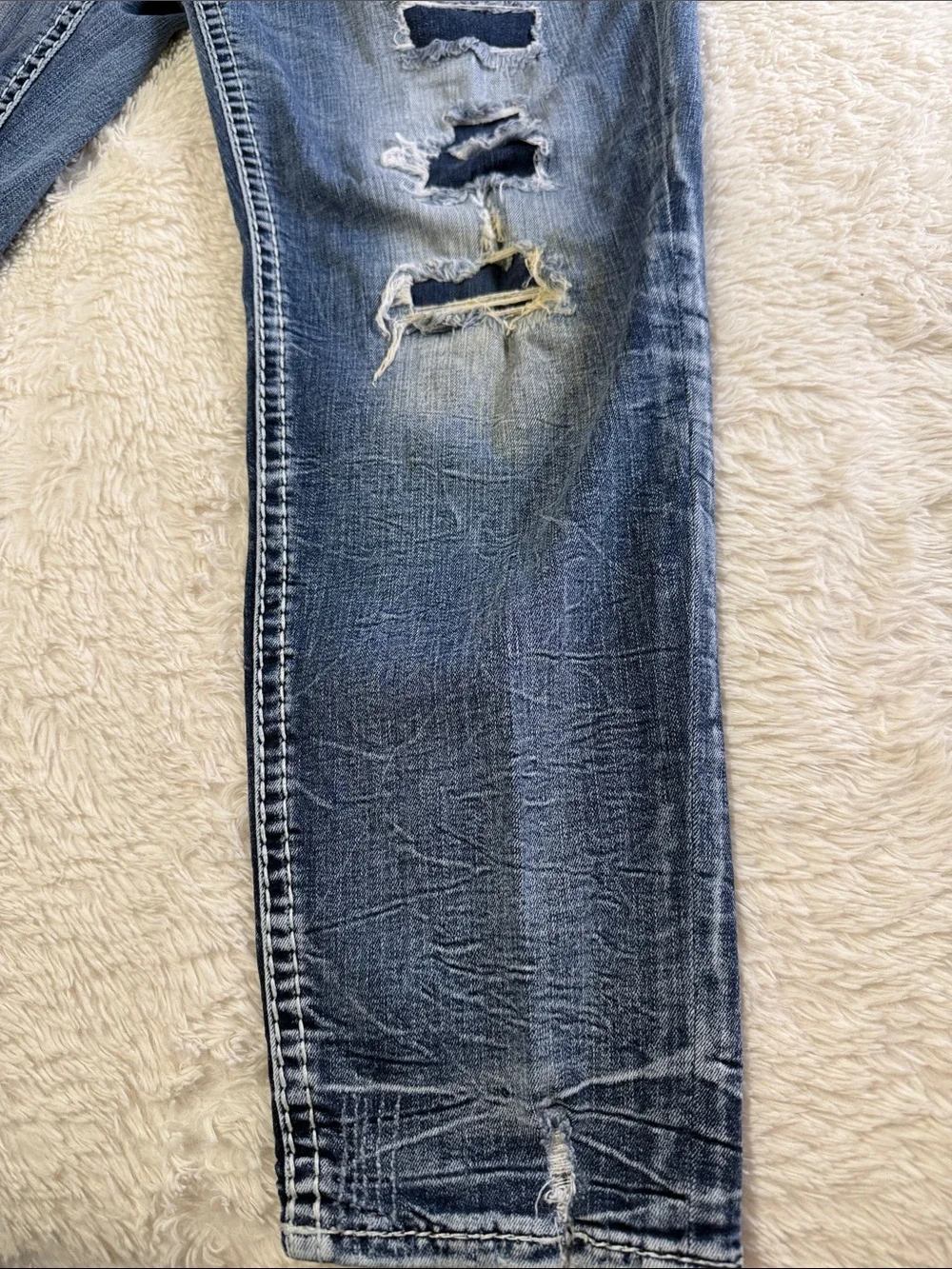 Rock Revival Women's Washed Blue Distressed Skinny Jeans
